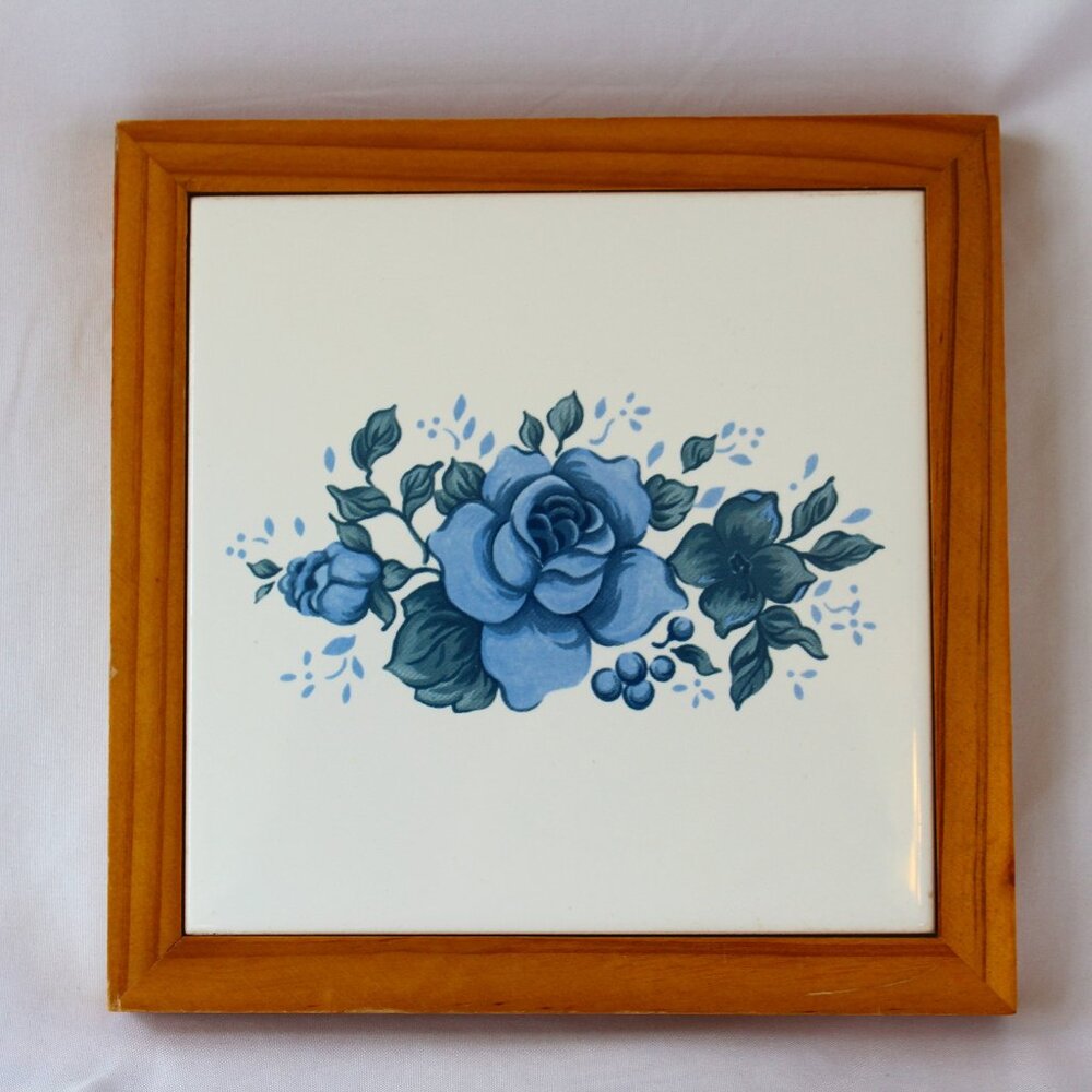 Blue Rose Tile Trivet
